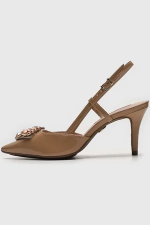 Jorge bischoff Scarpin Slingback Aplicação Pedraria