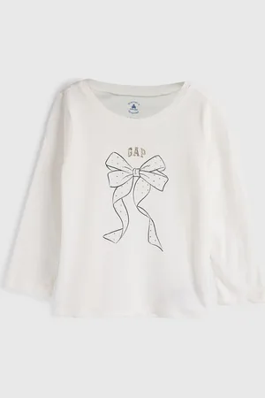 GAP Camiseta Manga Longa Laço Off-White