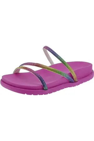 Angipé Infantil - Sandalia Menina Papete Sandália Feminina com Brilho Strass FlatForm