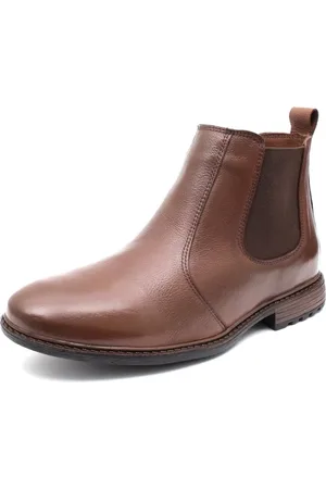 KUENTO SHOES Bota Botina Chelsea Couro Conhaque Tellini Store