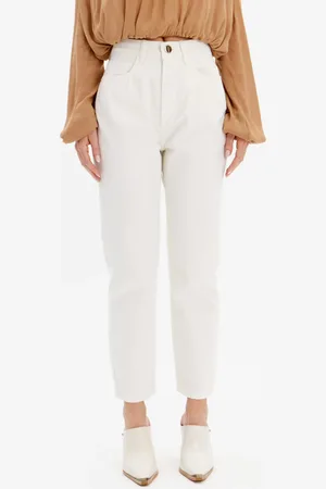 LANCA PERFUME Calça Luna Mom Super H Ou25 Off White Feminino