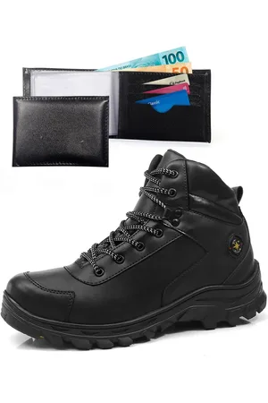 BREFFER Bota Coturno Masculina Adventure Tratorada + Carteira Estilo Café 37