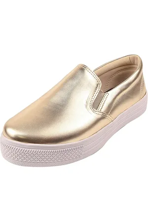 Rosa Chic Calçados Tênis Casual Feminino Calce Fácil Dourado