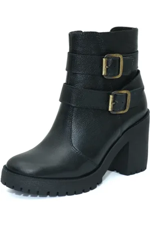 KUENTO SHOES Bota Coturno Feminino Tratorado Couro