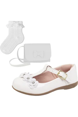 Angipé Infantil - Kit 3 Sapatilha Feminina Meia Festa e Bolsa para Meninas