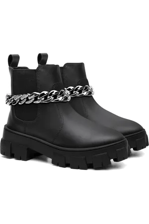 Santa Rosa Bota Chelsea Feminina Corrente Onix Estilosa