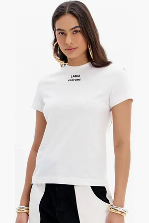 LANCA PERFUME Camiseta Babylook Ou25 Off White Feminino