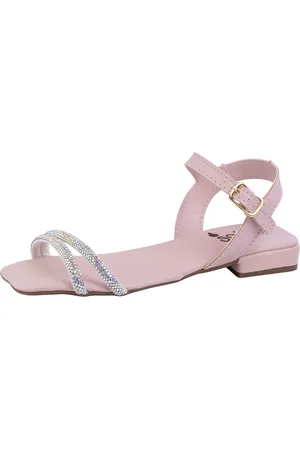 Angipé Infantil - Sandália Rasteira Elegante com Mini Salto e Fecho em Fivela Feminino