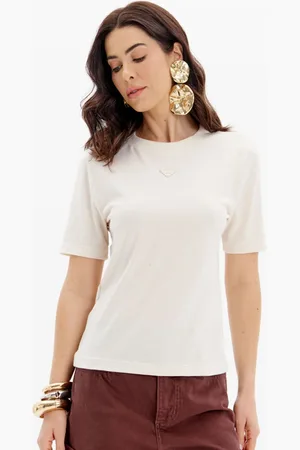 LANCA PERFUME Camiseta Basic Ou25 Off White Feminino