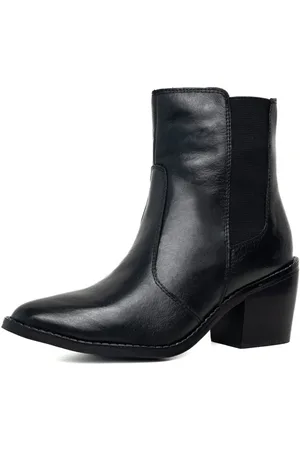 KUENTO SHOES Bota Bico Fino Couro Cano Curto