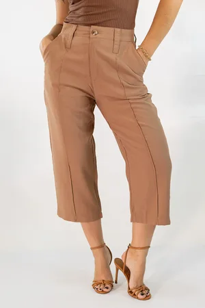 Anticorpus JeansWear Calça Feminina Capri Alta Alfaiataria Leve Anticorpus