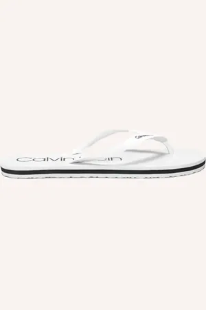 Calvin Klein Chinelo Swimwear Silk Basic Navy Logo Branco