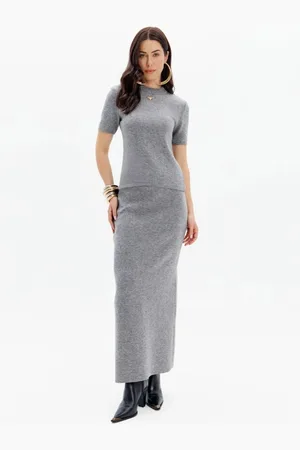 LANCA PERFUME Saia Tricot Reta Super Midi