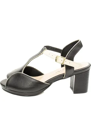 PATTINI Sandália em Couro Mescla Preto e Off White