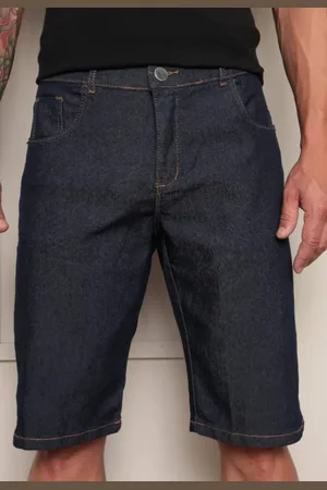 Avec Bermuda Jeans Básica Casual Feminina Conforto e Estilo Escuro