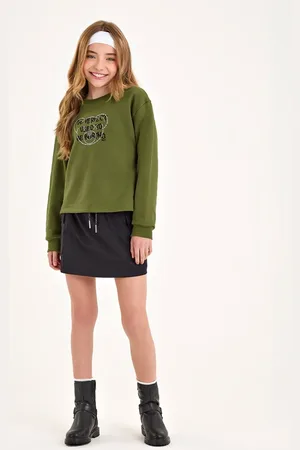 Nina Go Infantil - Conjunto Casaco Moletom e Saia Cargo com Short