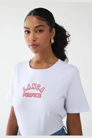 LANCA PERFUME Camiseta Reta Logo Branca