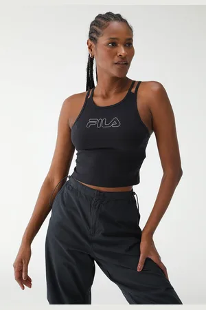 Fila Regata Cropped Ajustada Logo Preta