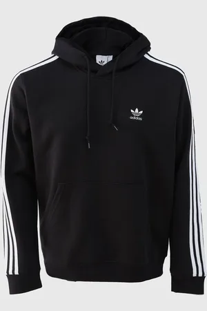 adidas Blusa de Moletom Fechada Trefoil com Capuz Preta