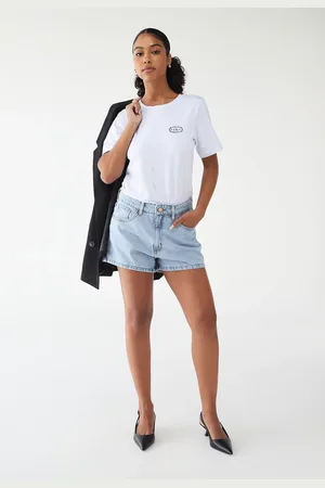 LANCA PERFUME Short Jeans Relaxed Pesponto