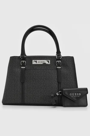 Guess Bolsa Tiracolo Alça Dupla Monograma Preta