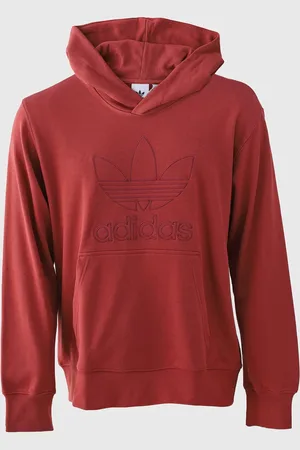 adidas Blusa de Moletom Fechada Trefoil com Capuz Vermelha