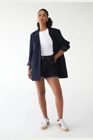 SAWARY Bermuda Jeans Ajustada Pesponto