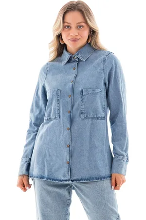 ARAUTO JEANS Camisa Jeans Feminina Arauto Over
