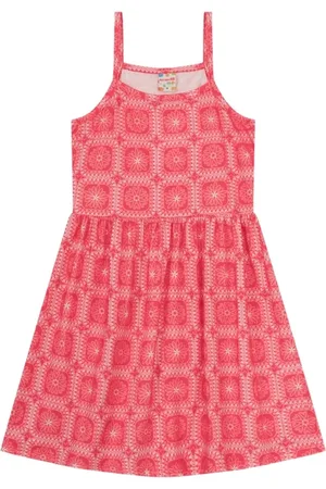 Brandili Infantil - Vestido Menina Quadriculada Com Flores