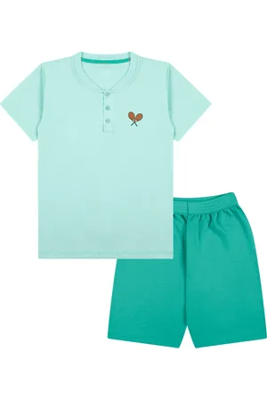 PiftPaft Infantil - Conjunto Juvenil Masculino Curto Camiseta e Shorts Menino