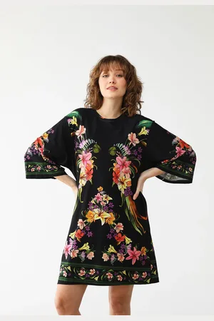 Gentleman Farmer Vestido Curto T-Shirt Big Passaro em Flor