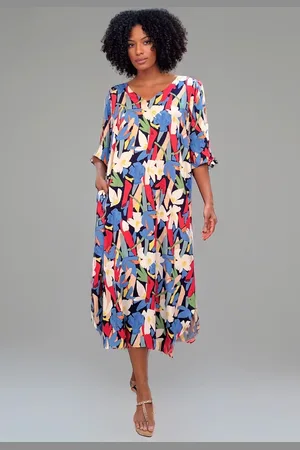 Amazonia Vital Vestido Midi Plano com Bolso Estampa Floresce