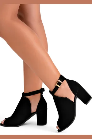 Lumiss Sandália Ankle Boot Feminina Bota Salto Grosso Fechada Confortável Nobuck