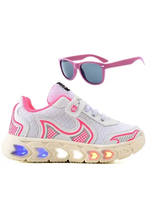 CALCADOS LGHT LIGHT Infantil - Tenis de Led Meninas Jogger Casual Escolar Macio + Oculos