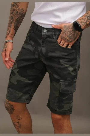 Alleppo Jeans Bermuda Camuflada Militar Verde Cargo Masculina