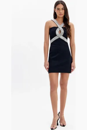LANCA PERFUME Vestido Curto De Alças Com Recorte E Brilhos