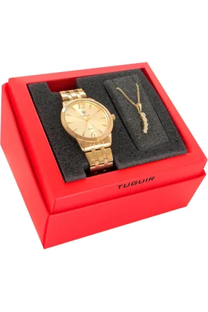 Tuguir Kit Relógio Feminino Analógico TG141 com Brinde