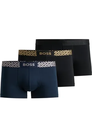 HUGO BOSS Pack De Três Boxers De Algodão Elástico Com Monograma - EGG