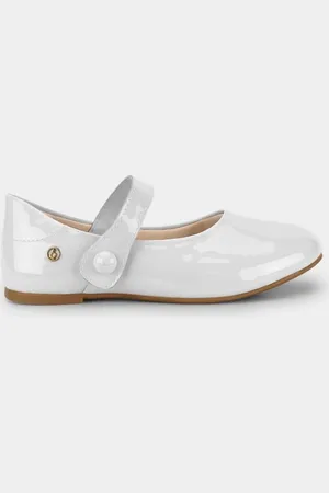 Calçados Bibi Infantil - Sapatilha Bibi Ballerina Basic de Verniz Branca 20