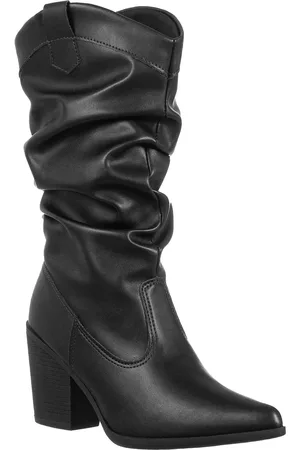 Gigil Bota Cano Médio Enrrugado Slouch Bico Fino