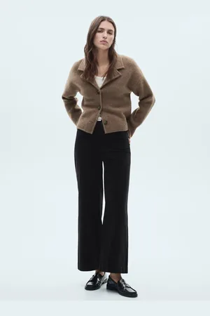 MANGO Calça Jeans Wide Leg Catherip Preta