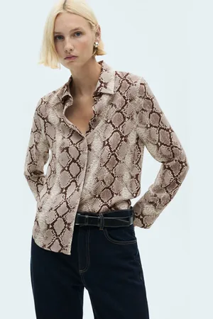 MANGO Camisa Reta Cobra Off-White