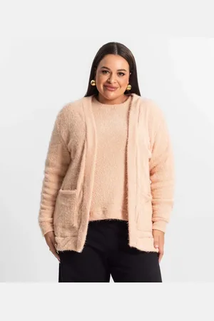 SECRET GLAM Cardigan Feminino Plus Size Em Tricot