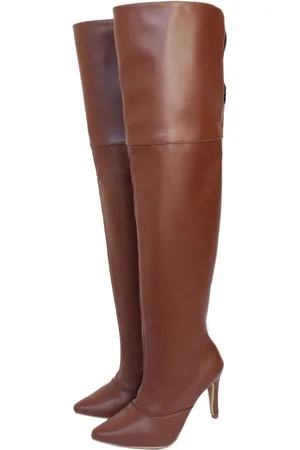 Flor da Pele Bota Over Cano Alto Salto Fino 1722 Floater Cacau