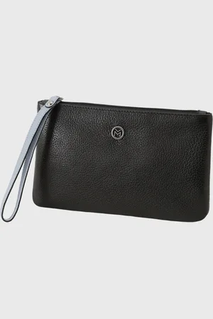 Mariart Bolsa Carteira Clutch Couro 610 Preto/Azul