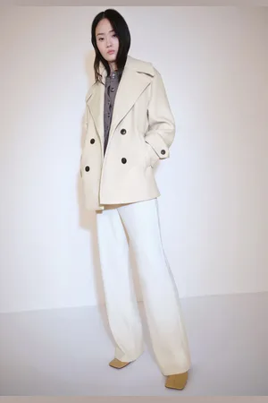 MANGO Calça Canelada Reta Panita Off-White