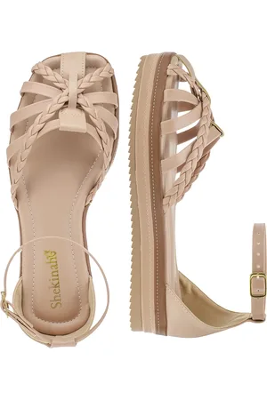 Shekinah Sandália Feminina Papete Flatform Huarache Confortável Moda