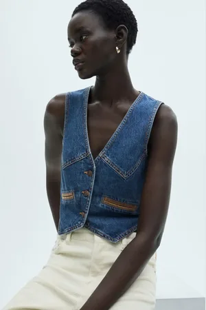 MANGO Colete Jeans Slim Bannack