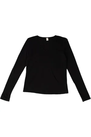Rovitex Blusa Feminina Básica Manga Longa Lisa Preta