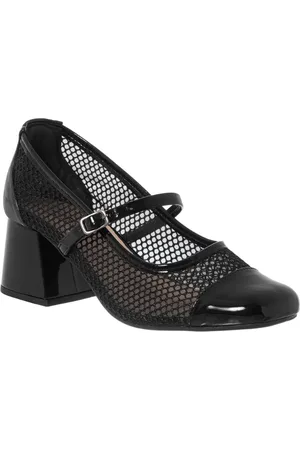 Stessy Shoes Scarpin Sapato Boneca Tela Salto Bico Quadrado Mary Jane